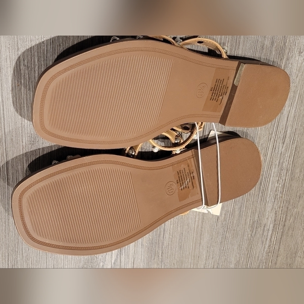 Women's Hollis Embellished Slide Sandals - a New Day Beige Size 6.5 - Picture 5 of 9